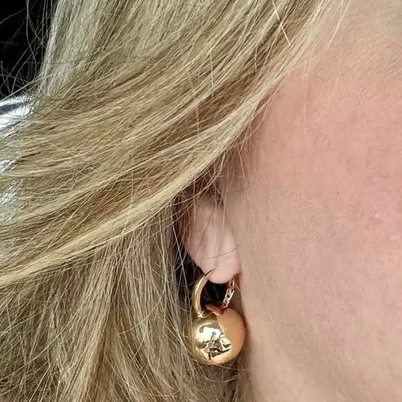 Gold Plated Ball Drop Dangle Lightweight Earrings for Women - Picture 3 of 5